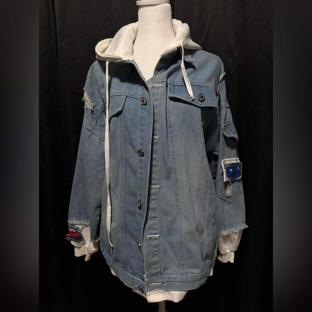 Blue Denim Jacket with Patch